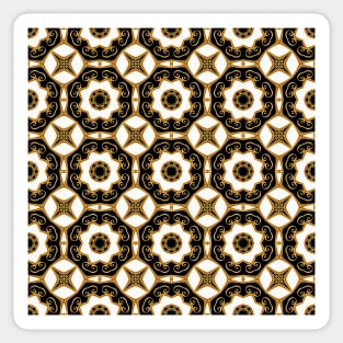 Art deco Black and white Golden tile pattern Sticker